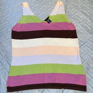 Gap striped knit stretch tank horizontal stripe cotton blend women’s medium
